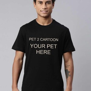 Your Pet as a Cartoon!  Custom T-Shirt Design  2D or Pixar Style  Example Photo Only