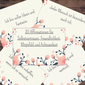 30 tarjetas de afirmación para la confianza en uno mismo, la amabilidad, la compasión y la atención plena para imprimir