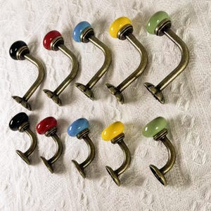 Vintage Ceramic Hooks,Vintage Iron Wall Hooks, Ceramic Hooks Coat Rack Wall Mount,Mounted Hook Rack for Entryway Decor