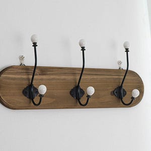 Antique Bronze Ceramic Hooks Hooks,Single wall hook, coat hook with metal frame & hand painted ceramic knobs.