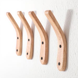 Solid walnut wall  and Oak Wood hooks--J Wooden Hook,Wood Coat Racks, Hanger for Bags and Hats,Wall Hanging Hook, Hanger Decoration