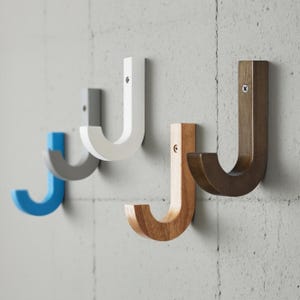 Solid walnut wall  and Oak Wood hooks--J Wooden Hook,Wood Coat Racks, Hanger for Bags and Hats,Wall Hanging Hook, Hanger Decoration