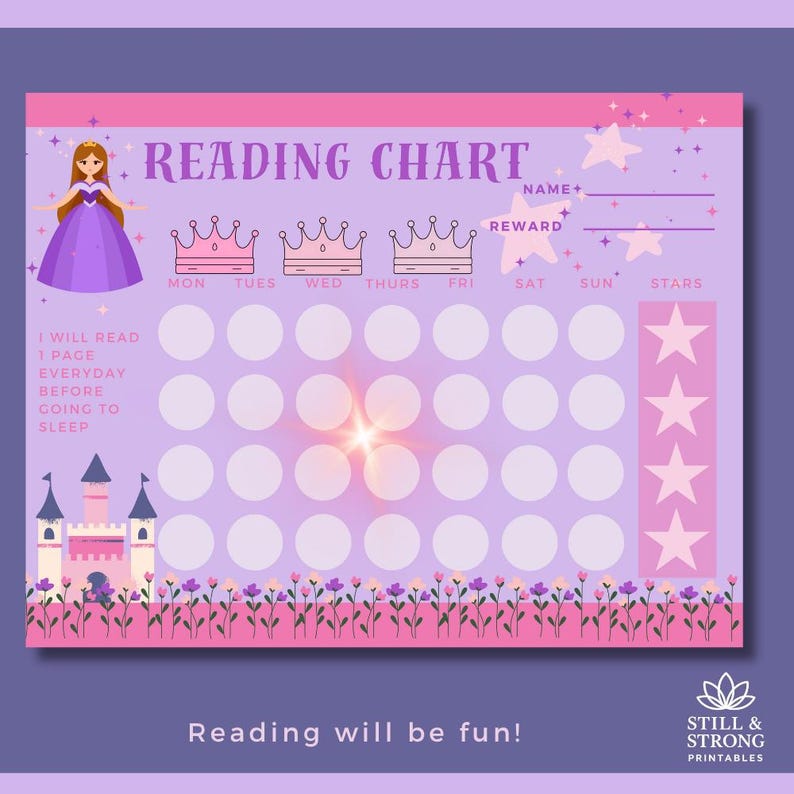 Printable Reading Reward Chart for Kids – Reading Tracker – English PDF ...