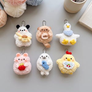 Bundle Cute Mini Animals Crochet Pattern PDF - Animal Amigurumi Keychain Set, Cute Bag Charm Plush Bundle, Cute  Crochet Pattern