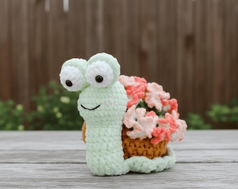 フラワーコースターかぎ針編みポットの編み図 - 編みぐるみフラワーポットの編み方チュートリアル、かわいいホームデコレーション編み物ギフト、初心者向け編みぐるみ