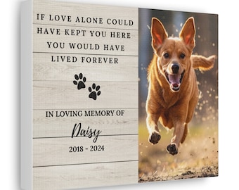 Personalized Dog Memorial Canvas, Custom Pet Memorial, Dog Loss Gift, Pet Sympathy Gift, Dog Passing Gifts