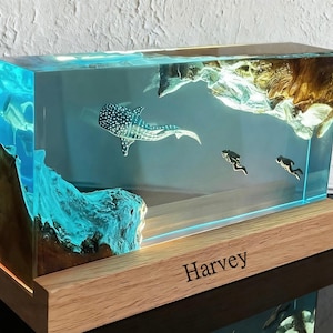 Personalized whale shark resin lamp, Home decoration, Personalized gifts, Christmas gifts, Halloween gifts, Crafts for diving enthusiasts