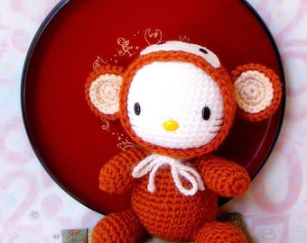 Amigurumi  Pattern - Zodiac Monkey Kitty - Crochet amigurumi doll tutorial PDF