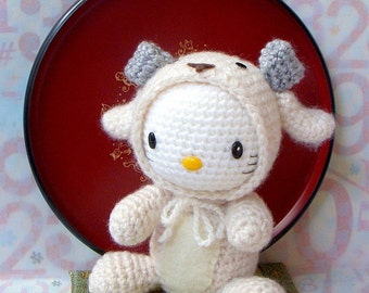 Crochet amigurumi toy doll Pattern - Zodiac Sheep / Goat  Kitty -  Amigurumi tutorial PDF