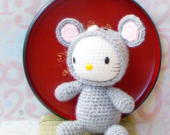 Modèle amigurumi au crochet - Zodiac Rat Kitty - modèle de poupée amigurumi/PDF