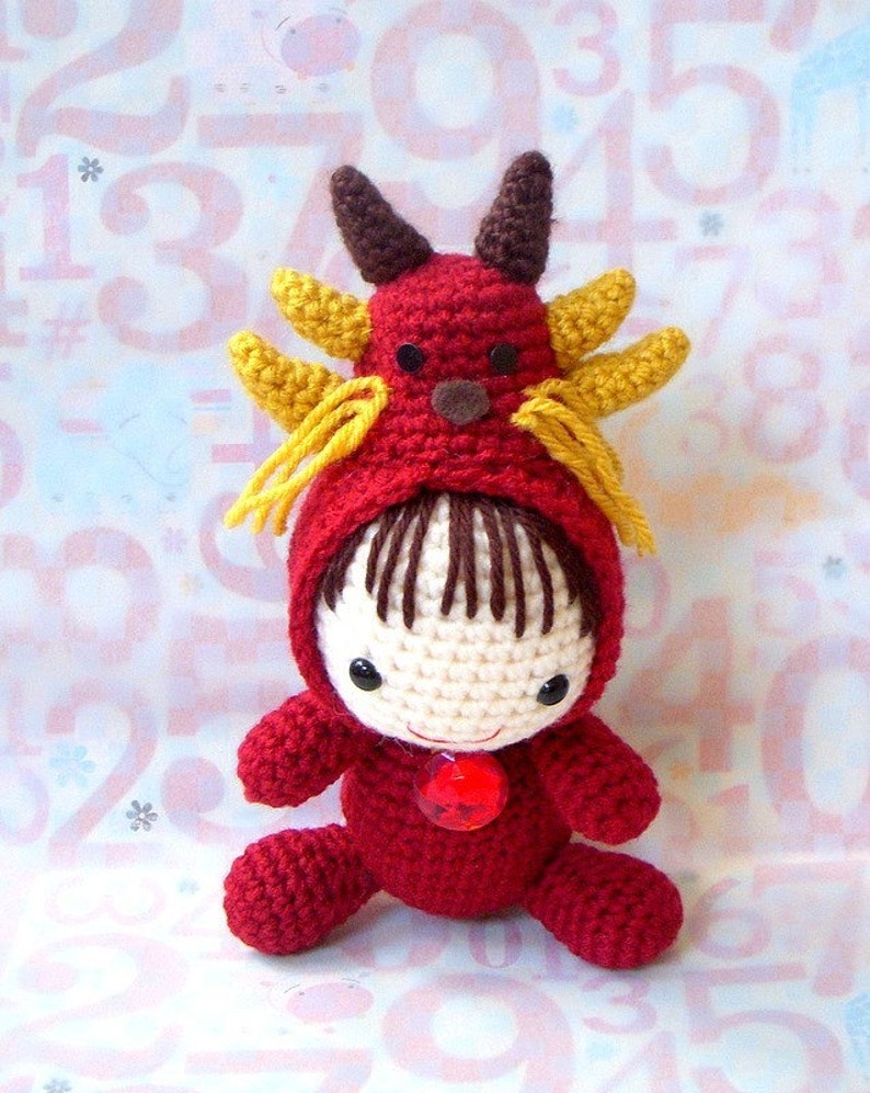 Amigurumi Pattern Zodiac Dragon Baby Crochet amigurumi tutorial doll PDF image 3