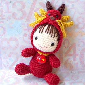 Amigurumi Pattern Zodiac Dragon Baby Crochet amigurumi tutorial doll PDF image 5