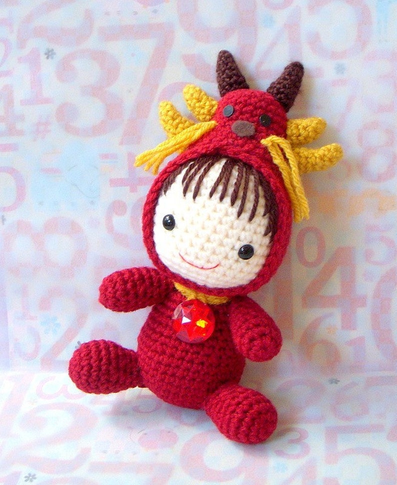 Amigurumi Pattern Zodiac Dragon Baby Crochet amigurumi tutorial doll PDF image 5