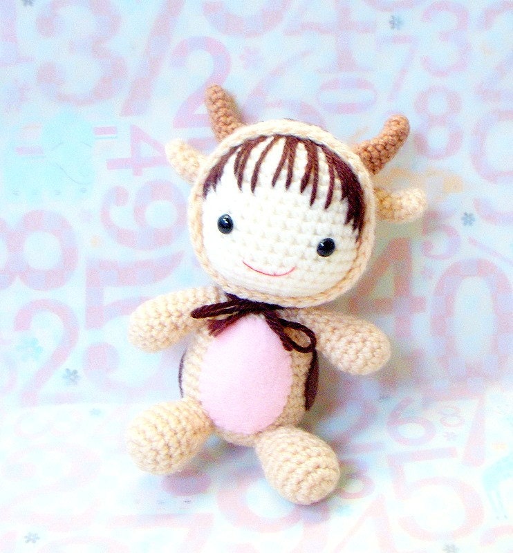 Amigurumi Pattern Zodiac Ox Baby Crochet Amigurumi Doll Tutorial PDF Etsy