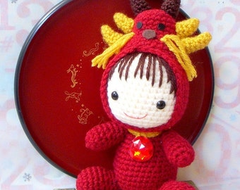Amigurumi Pattern - Zodiac Dragon Baby - Crochet amigurumi tutorial doll PDF