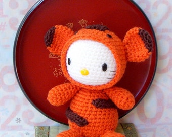 Amigurumi Pattern - Zodiac Tiger Kitty - Crochet amigurumi doll tutorial PDF