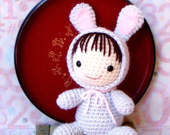 Crochet amigurumi Pattern - Zodiac Rabbit Baby - Crochet toy doll tutorial PDF