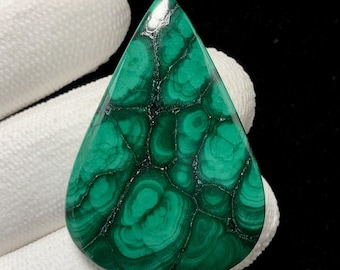 Malachite, Pear Cabochon, 40x28x5 MM, 58 CTS, Beautiful Cabochon,#10814