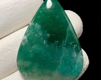 Calcedonia verde aguamarina, cabujón ovalado, 43 x 32 x 6 mm, 62 quilates, hermoso cabujón, n.° A-559