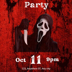 Ghost face Party Invitation