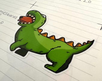 Dinosaur Dachshund Vinyl Sticker | Funny Weenie Dog Waterproof Decal