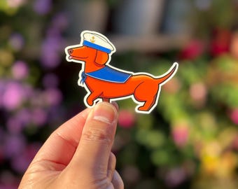 Sailor Dachshund Sticker | Nautical Dog Vinyl Decal