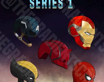 Superhero Sticker Bundle – 5-Pack Waterproof Vinyl Fan Art Stickers | Marvel-Inspired Series 1 Collection