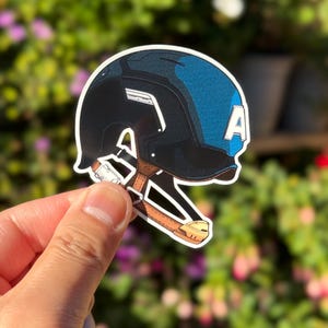 Captain America-Inspired Sticker ~ Waterproof Vinyl Superhero Decal for Water Bottles, Laptops, Journals | Series 1 Fan Art