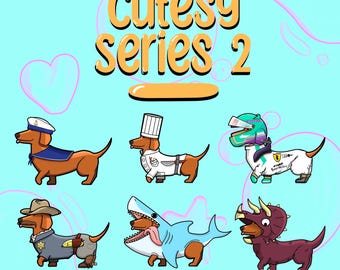 Cutesy Dachshund Sticker Bundle | Waterproof Vinyl Decals