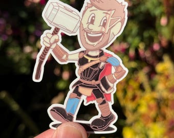 Thor Sticker | Heroes of Yesteryear Series 1 | Vintage Marvel Rubber Hose Style | Waterproof Vinyl Decal for Laptop, Water Bottle, Notebook