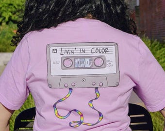 Retro Aesthetic T-Shirt, Rewind to Color Tee, 90s Vintage Shirt, Nostalgia Graphic Tee, Cassette Style Shirt, Colorful Streetwear