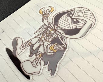 Moon Knight & Mr. Knight Sticker | Vintage Rubber Hose Style Waterproof Decal