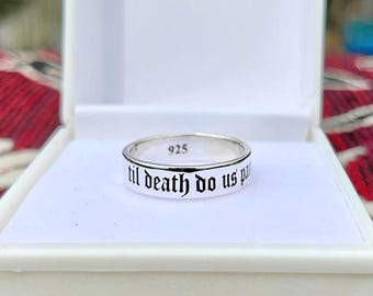 Til Death Do Us Part Ring | Gothic Promise Band | 925 Sterling Silver