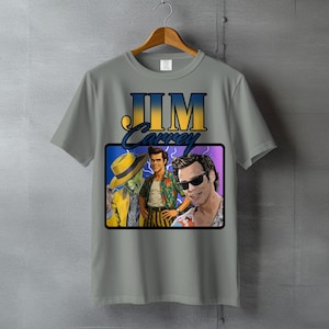 Camiseta gráfica vintage de Jim Carrey, camiseta unisex de la película, prenda nostálgica y divertida, regalo para fans, ropa informal, noche de cine.