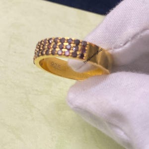 Vintage Round Cut Chocolate Brown-Diamond Wedding Band Ring / 14K Rose Gold Finish, valentine's day Gift , Gift For Her ,Handmade Jewelry