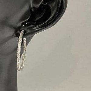 Certifié VVS Boucle d&#39;oreille Moissanite, Créole Moissanite diamant, Créole à l&#39;envers en argent massif, Boucles d&#39;oreilles Moissanite Dainty Cadeau de demoiselle d&#39;honneur