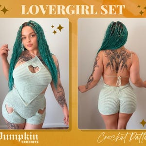 Wzór na szydełkowy top i spodenki: Zestaw Lovergirl DIY (do pobrania natychmiast) (dla początkujących)