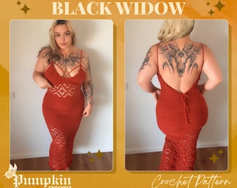 Wzór na sukienkę szydełkową: Czarna Wdowa DIY Maxi Dress (do pobrania natychmiast)