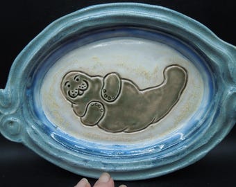 Handmade Manatee Bowl: Ceramic Dish, Food Safe
