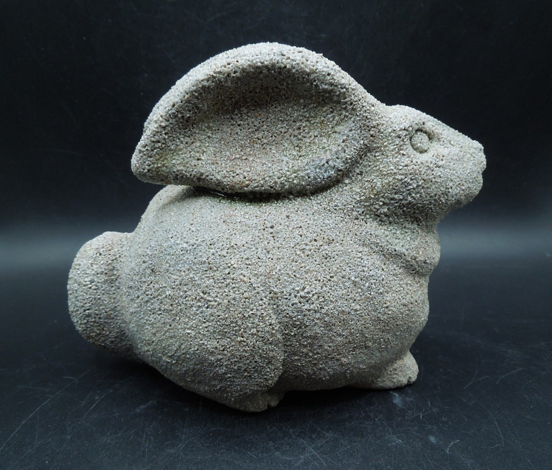 Hand Built Clay Rabbits Hand Built Clay Rabbit: Lava Glazed Garden Decor - Etsy