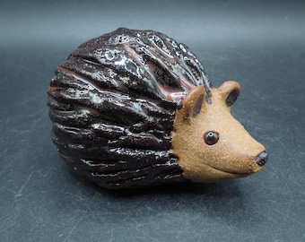 Hand-Built Clay Hedgehog Figurine – Tiny Ceramic Animal Sculpture