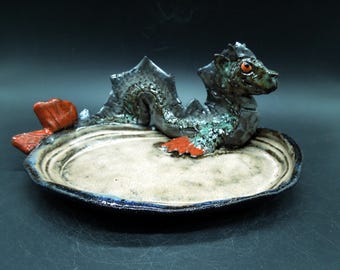 Black Clay Sea Serpent Dish