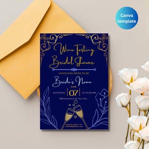 Fiesta, invitación a cata de vinos + tarjeta de puntuación de vino gratis, digital, descarga instantánea, personalizable, cata de vinos, elegante, cumpleaños, boda