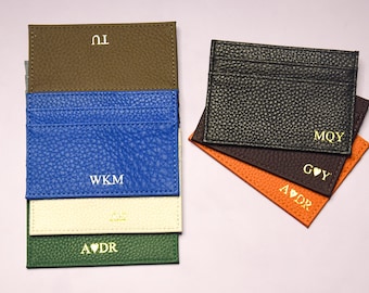 Genuine Leather Card Holder Personalized | Custom Wallet Cardholder | Personalized Gift for Her | Custom Gift for Friends & Family | Custom