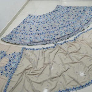 Multi-Color Faux Georgette Lehenga Choli for Women | Sequin & Thread Embroidery | Semi-Stitched Ethnic Wear for Weddings  Festivals
