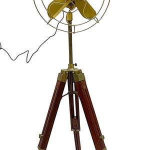 Modern Wooden Tripod Floor Fan: Adjustable 3-Speed Cooling