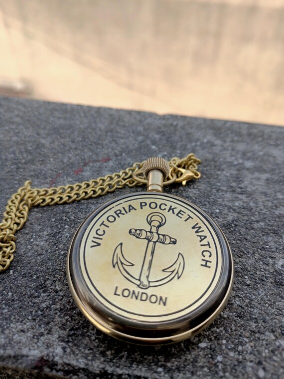Victorian Gold Pocket Watch Victoria Anchor Design Roman