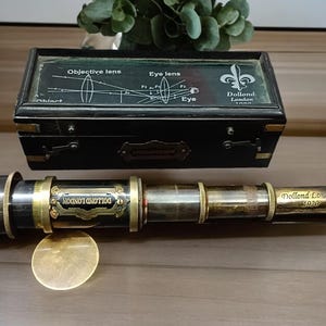 Personalized Brass Telescope – Working Spyglass, Engraved Gift for Husband, Graduation or Anniversary, Pirate Boating Gift