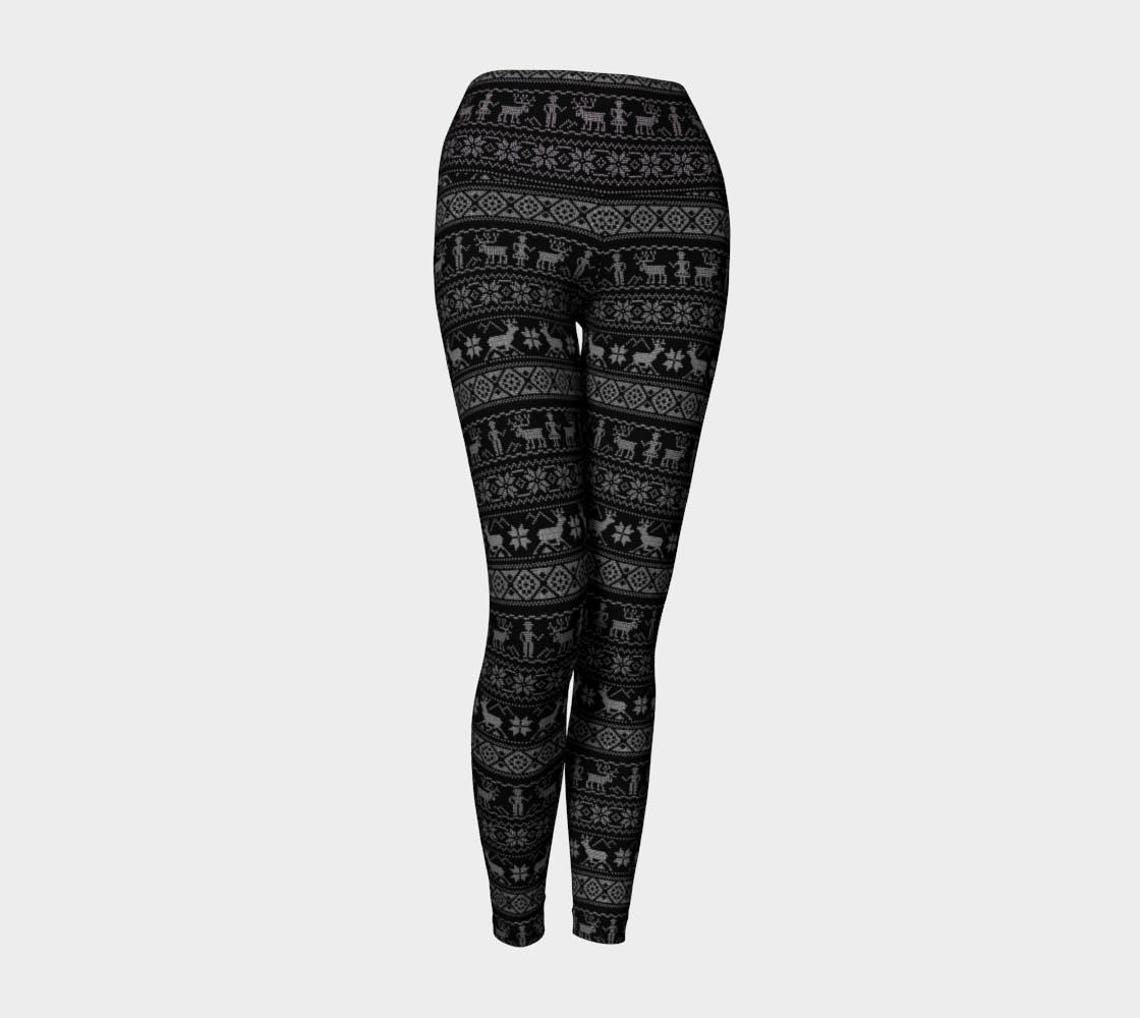 Sweater Pattern Yoga Pants Ugly Sweater Yoga Pants Winter Etsy