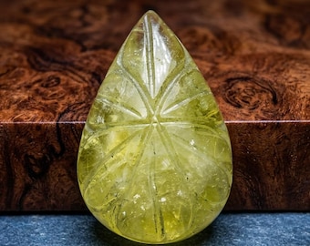Cabujón de cuarzo limón natural tallado, piedra preciosa suelta en forma de pera, piedra preciosa de cuarzo limón para hacer joyas.